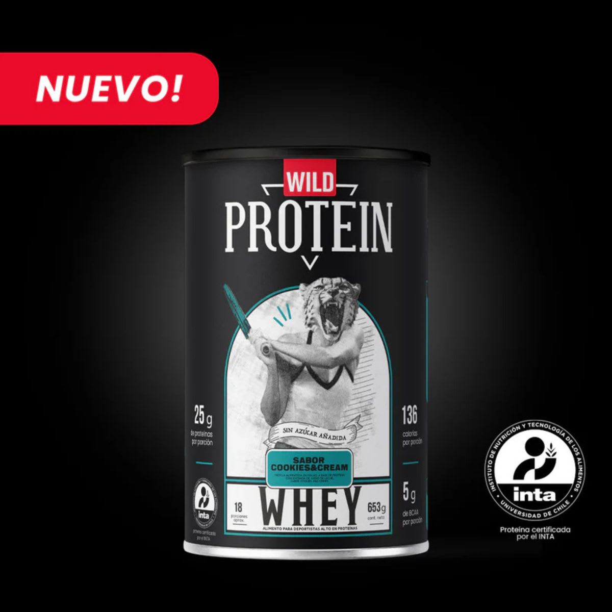 Wild Protein Whey Protein Sabor Cookies & Cream 25g Proteina2
