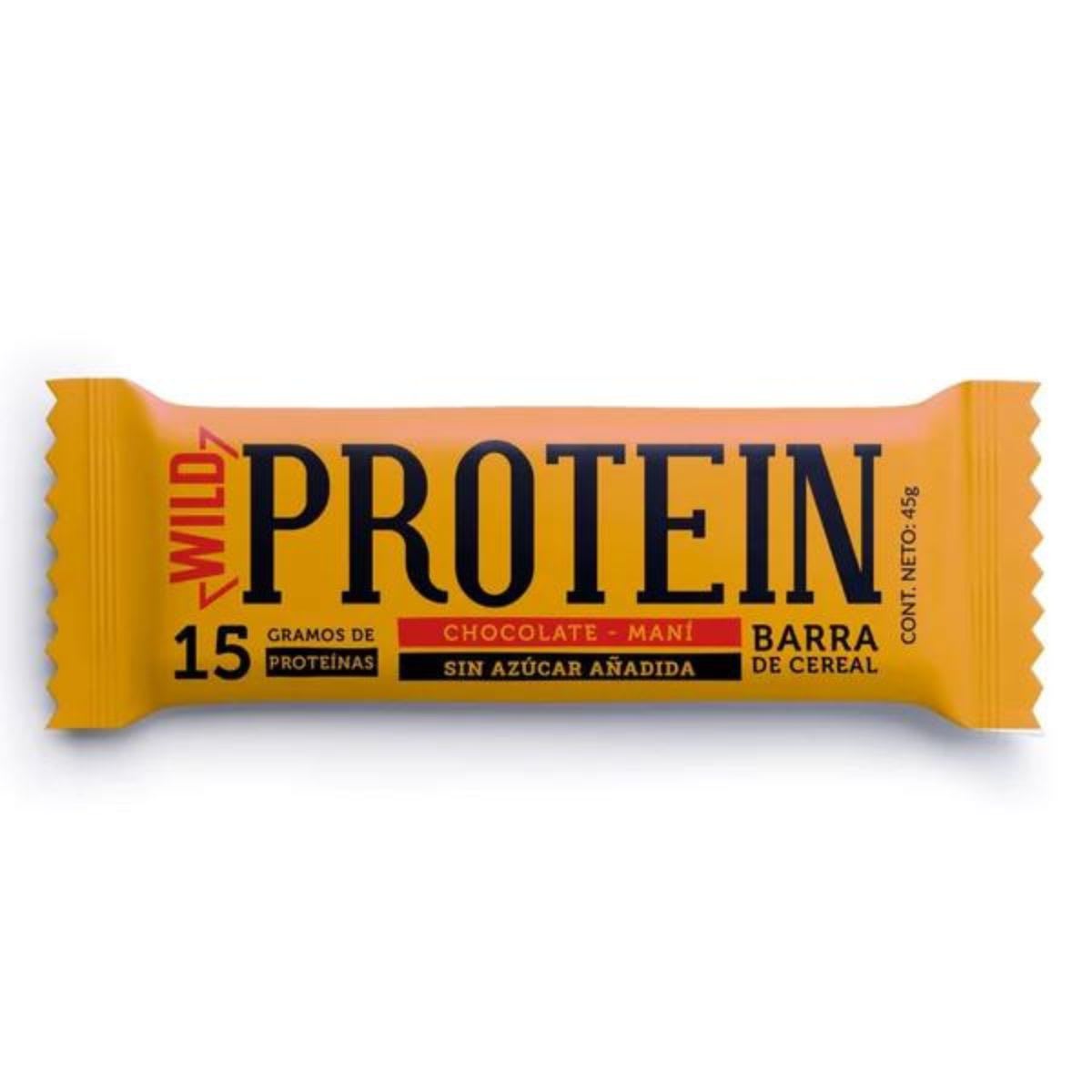 Caja Wild Protein Barra Chocolate Mani 45 g X 16 UN2