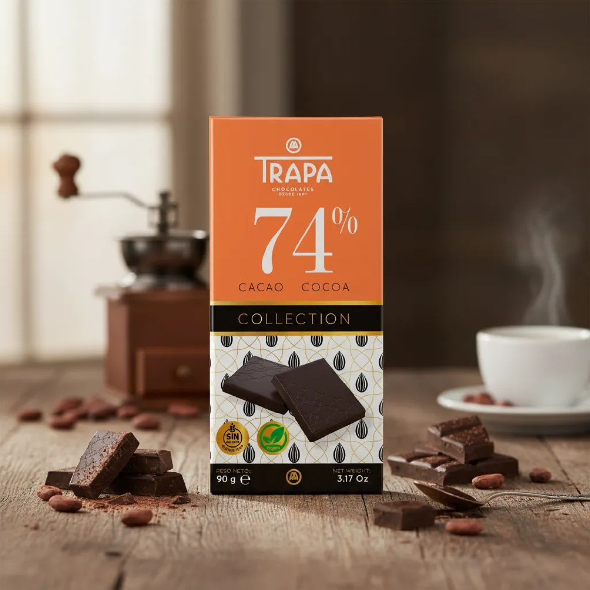 Trapa Collection Chocolate Negro 74% Cacao Sin Gluten2