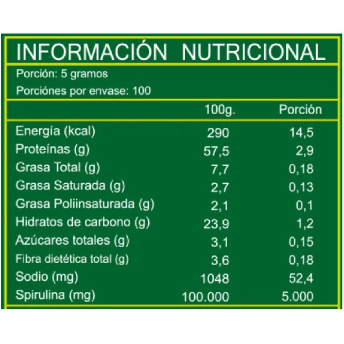 FNL Spirulina en Polvo 500 g2