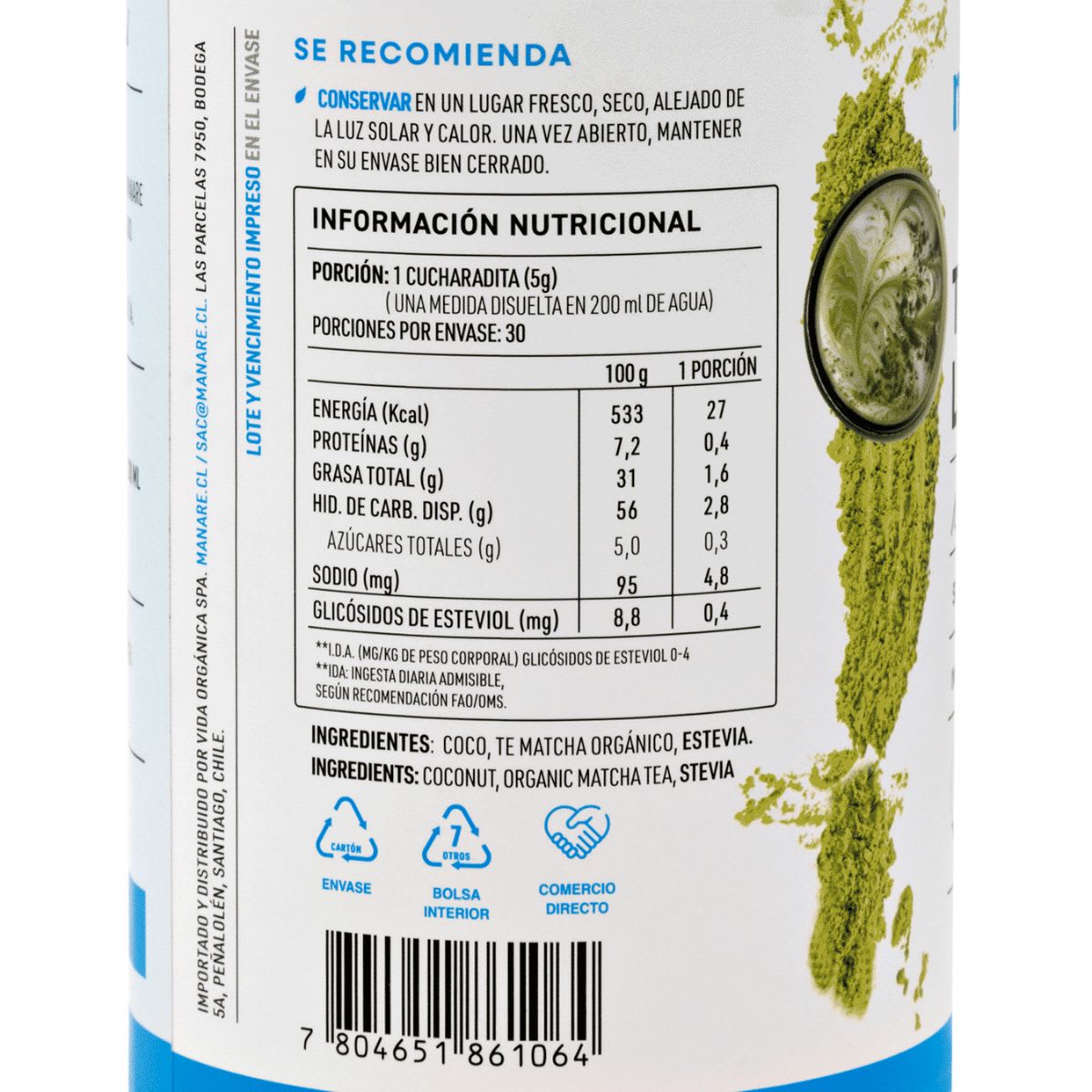 Manare Te Matcha Latte 150 g2