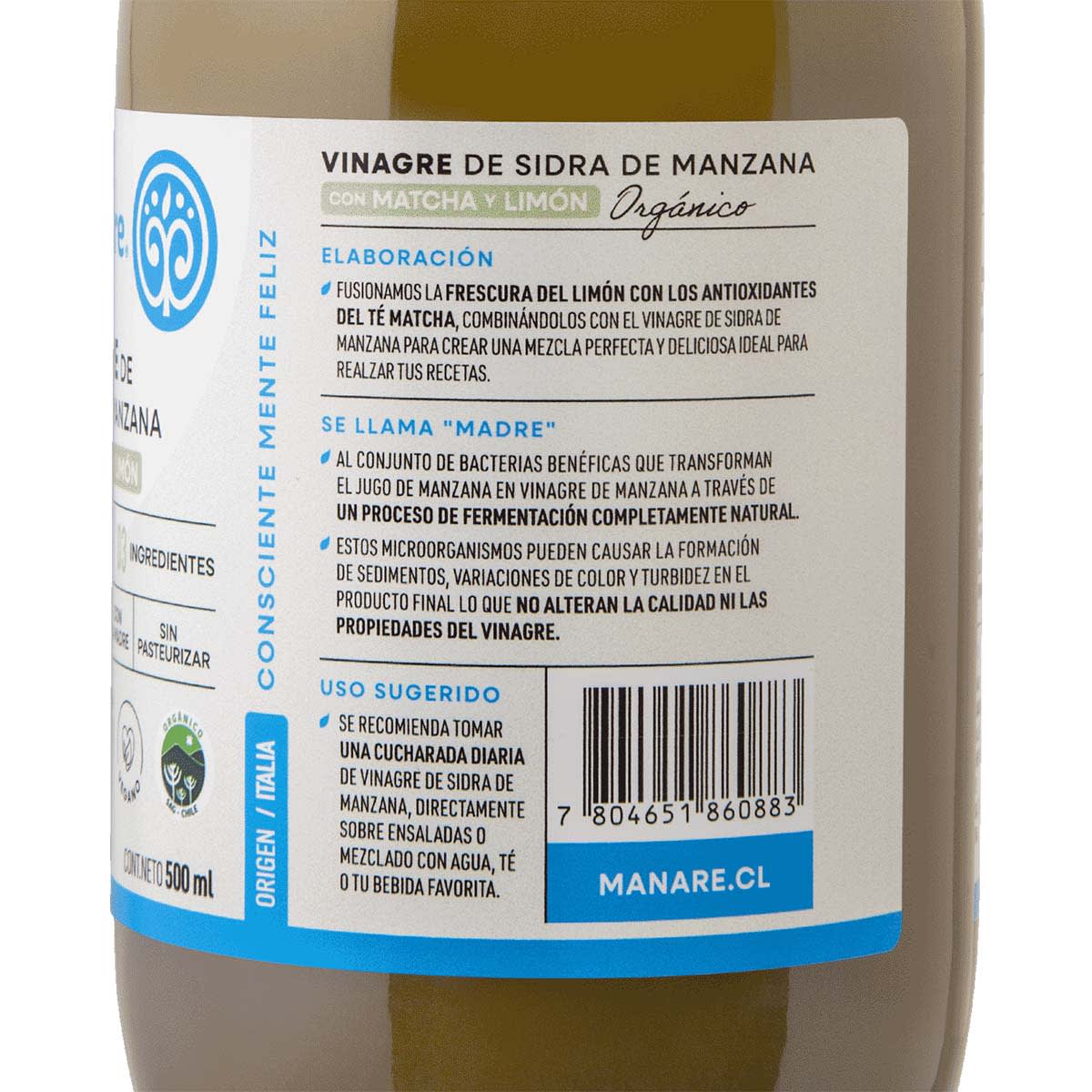 Vinagre de Manzana Matcha Limon Organico3