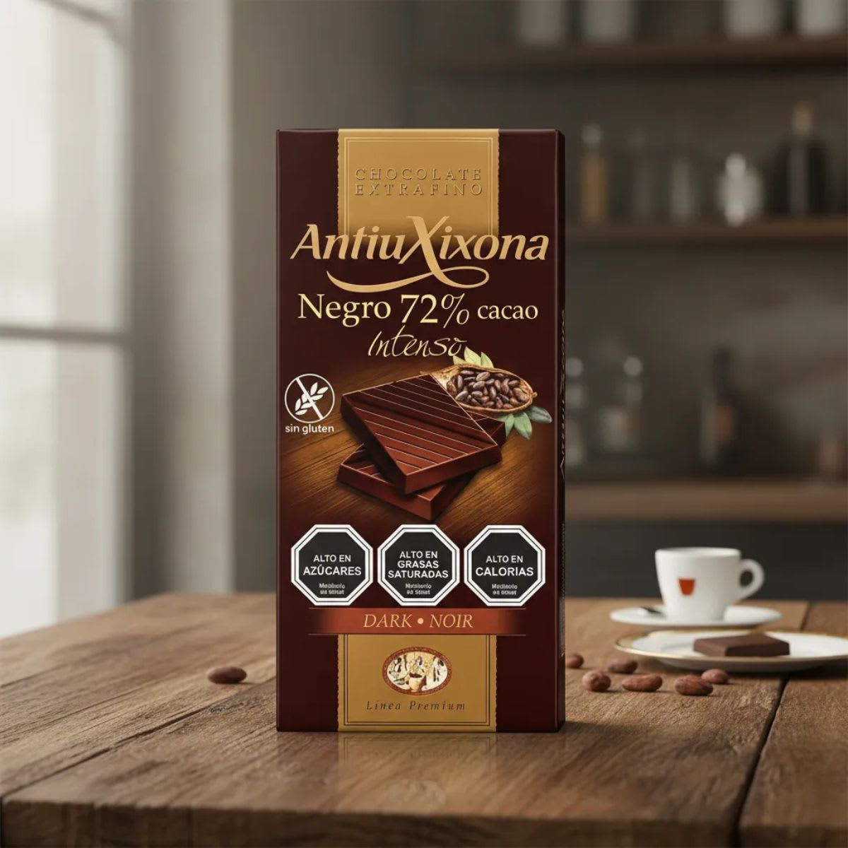 Antiu Xixona Chocolate Negro 72% Cacao Intenso Sin Gluten2