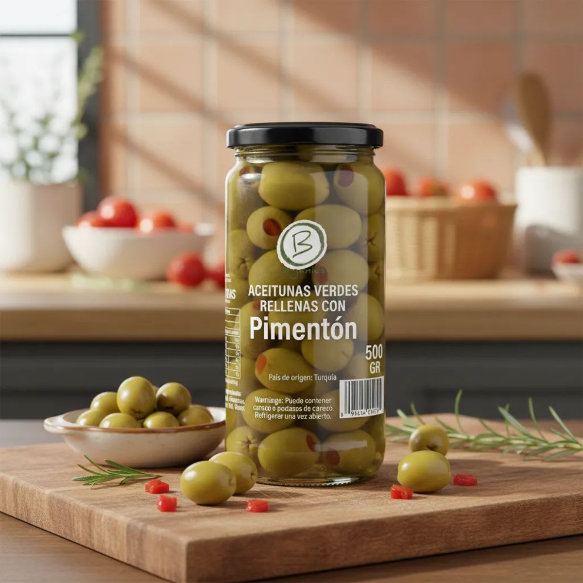 Be Organics Aceitunas Verdes Rellenas con Pimenton2