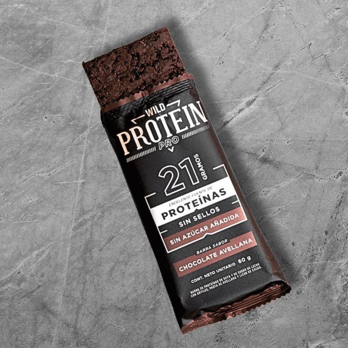 Caja Wild Protein Pro Barra Chocolate Avellanas 60 g X 10 UN2
