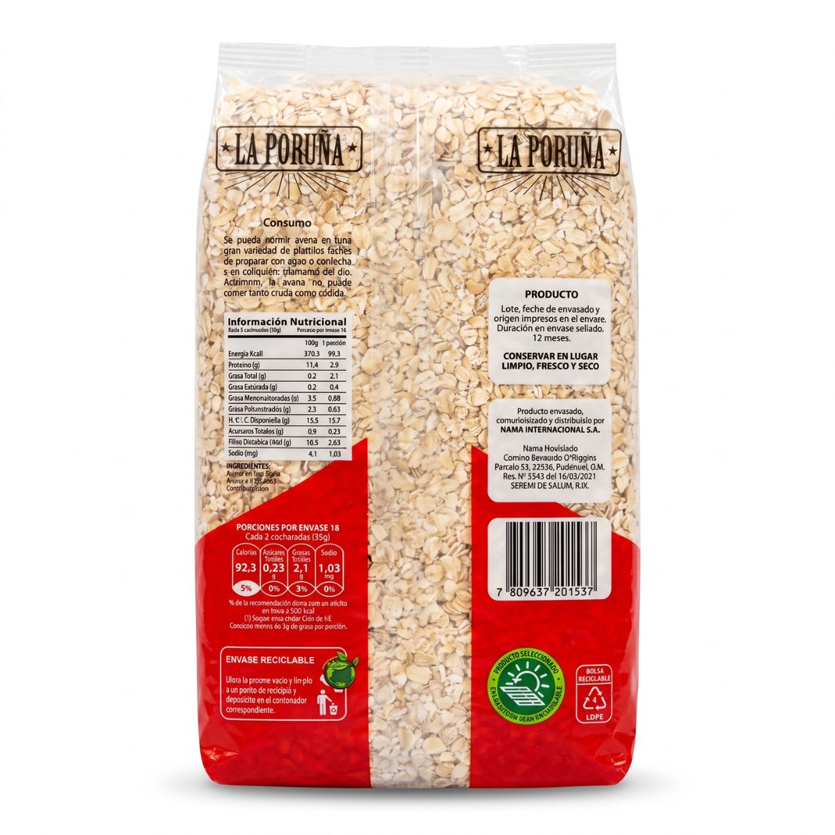 La Poruña Avena Tradicional Caja 10 X 450g3