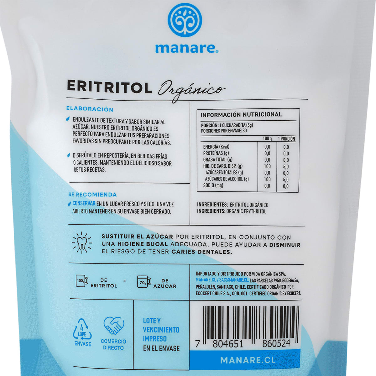 Manare Eritritol Organico3