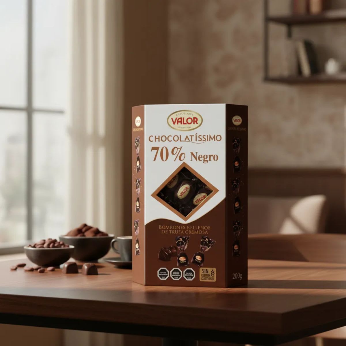 Valor Bombones Rellenos de Trufa Cremosa 70% Cacao2