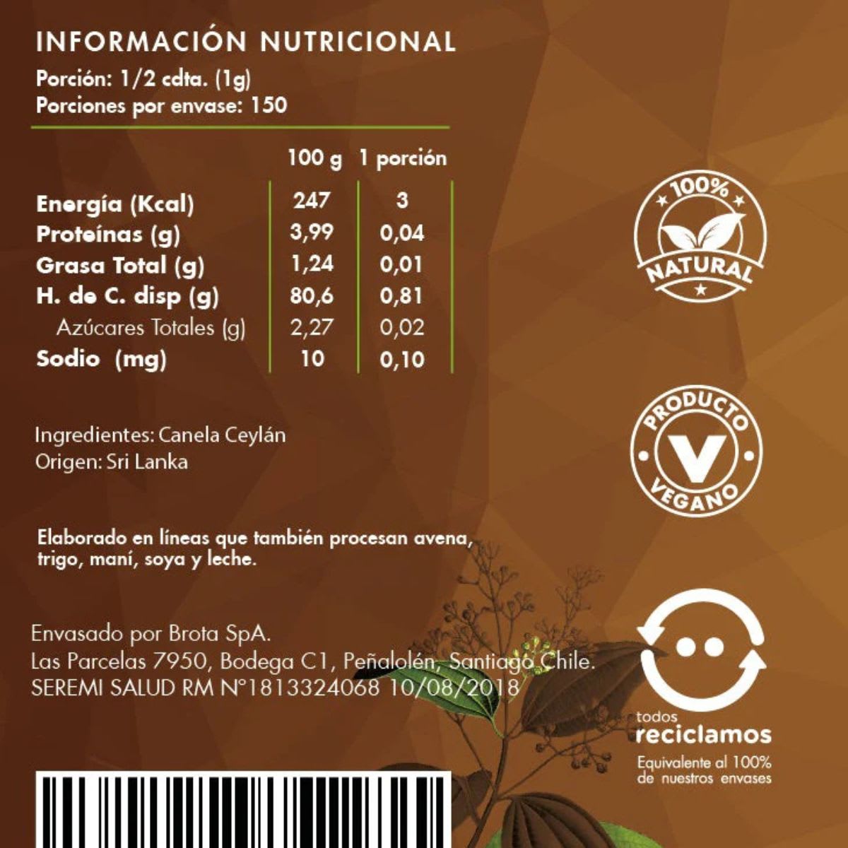 Brota Canela Ceylan en Polvo Inmune2