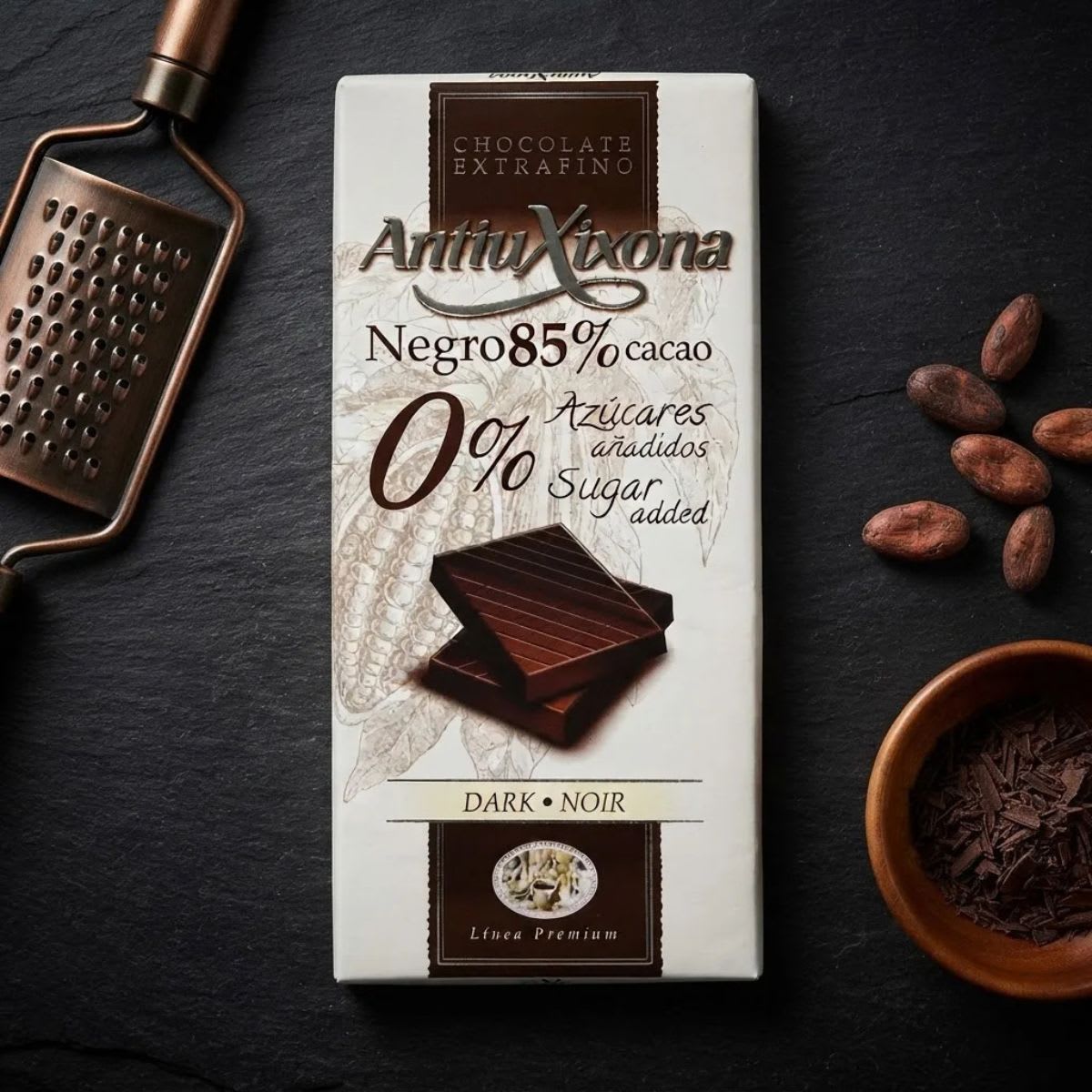 Antiu Xixona Chocolate Negro 85% Cacao Sin Azucar Sin Gluten2