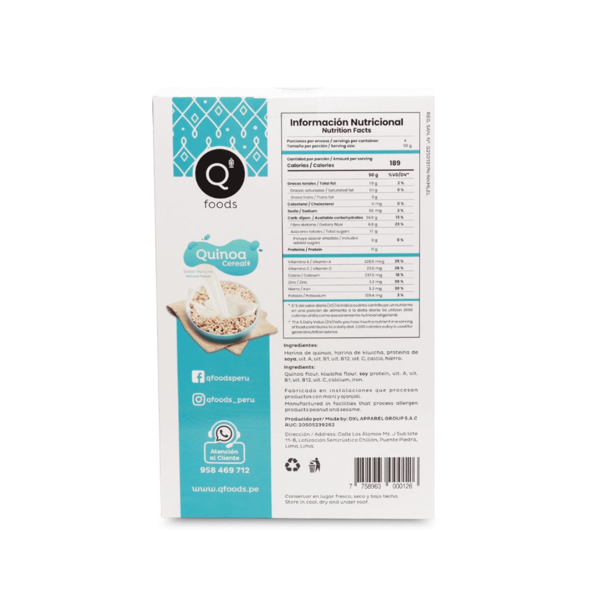 Q Foods Cereal de Quinoa Sabor Natural 200g2
