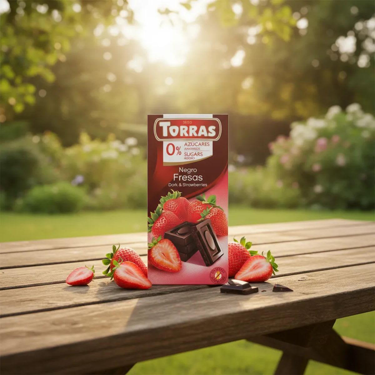 Torras Chocolate Negro con Fresas 52% Cacao Sin Azúcar2