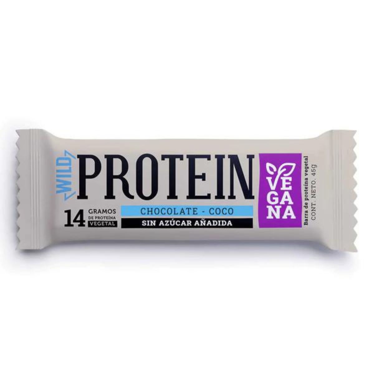 Caja Wild Protein Barra Vegana Chocolate Coco 45 g X 5 UN2