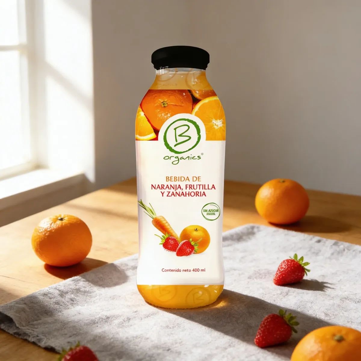 Be Organics Bebida de Naranja, Frutilla y Zanahoria 400 mL2