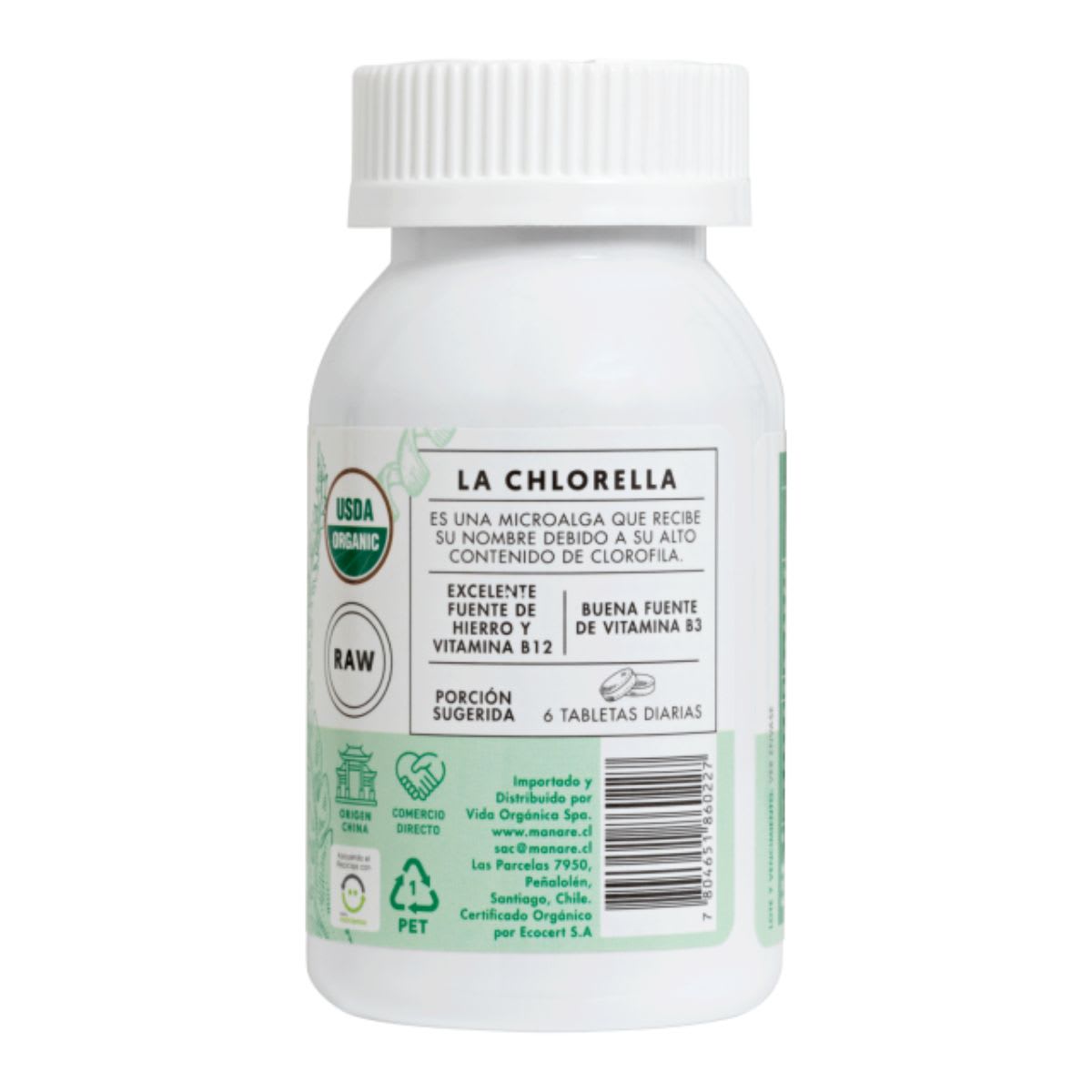 Manare Chlorella Organica 180 Tabs1