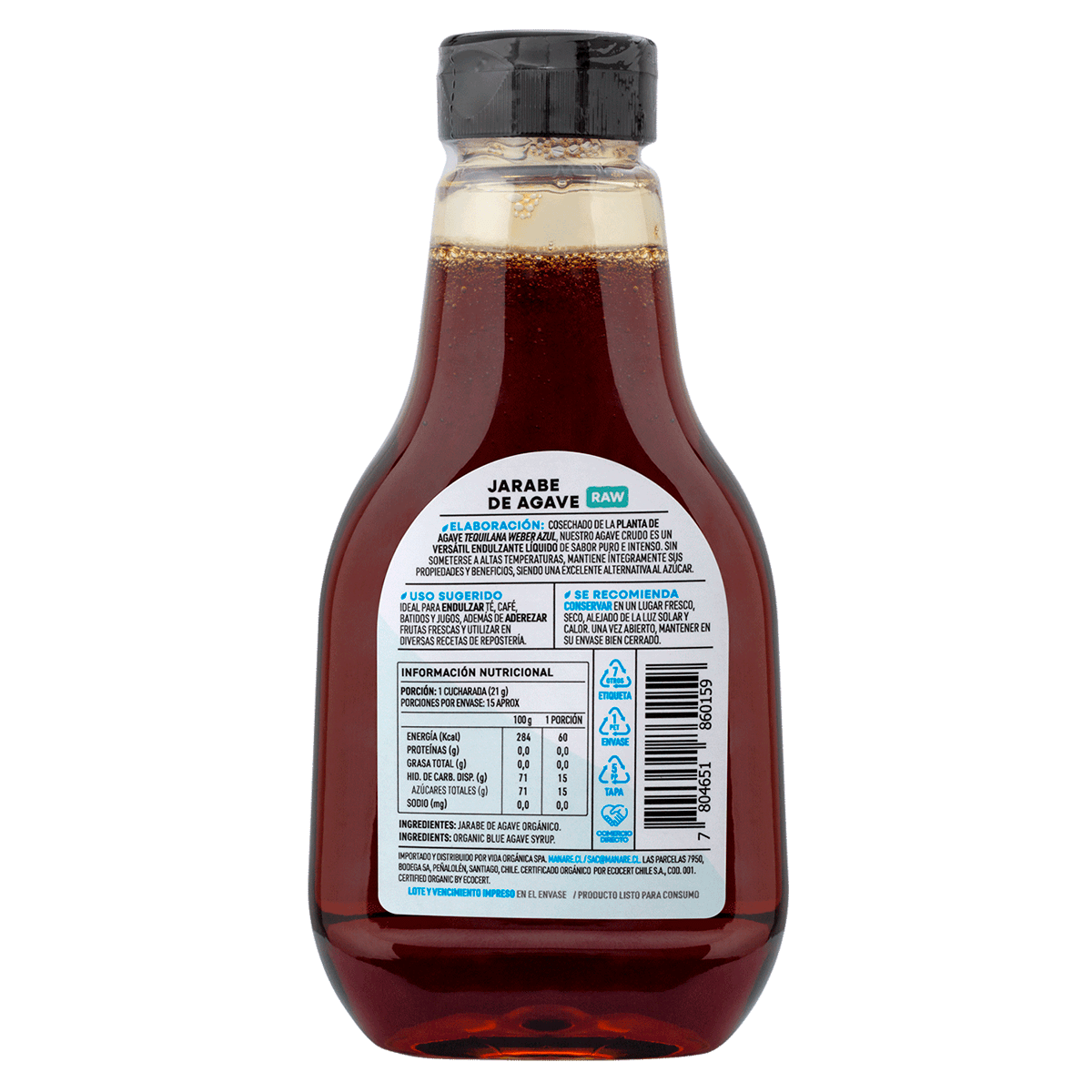 Jarabe de Agave Raw Organico Manare3