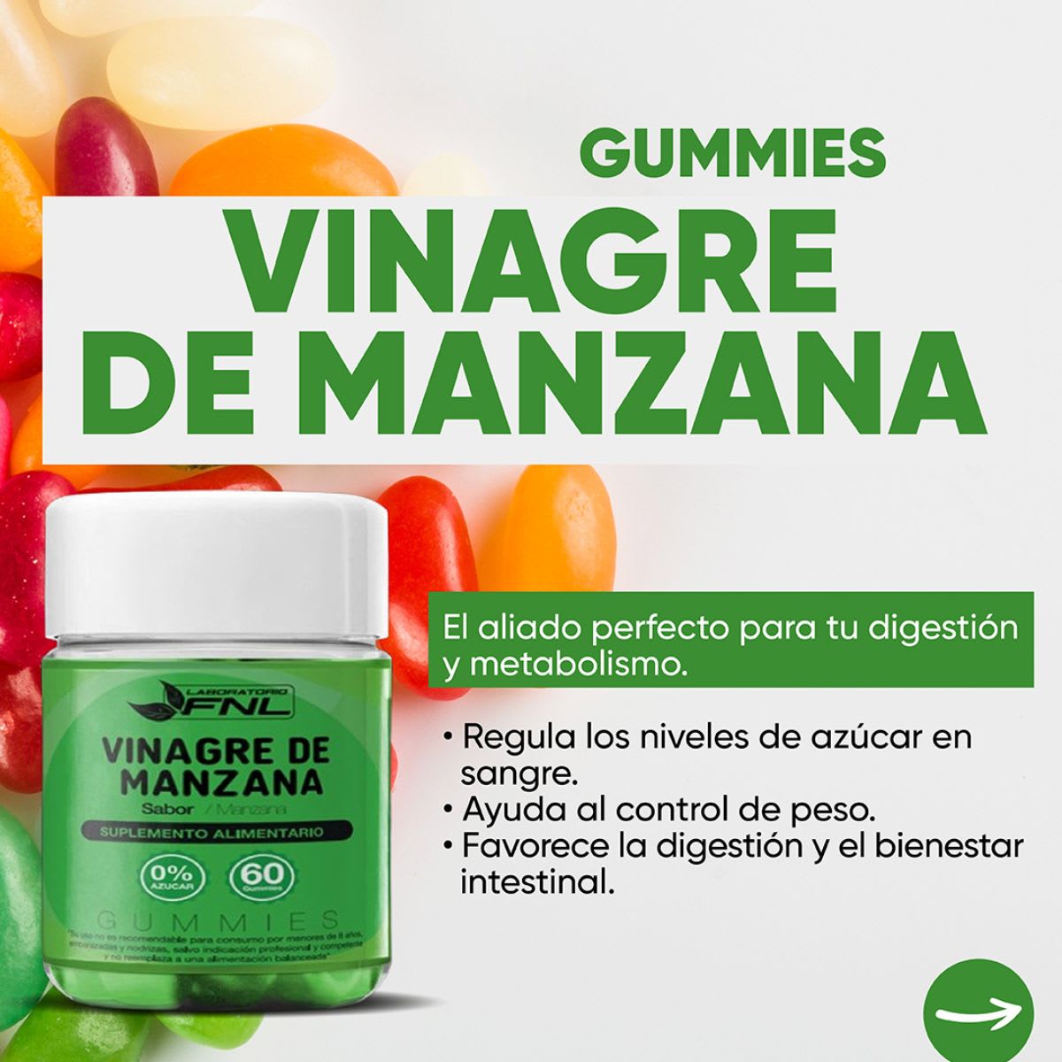 FNL Vinagre de Manzana Gummies2