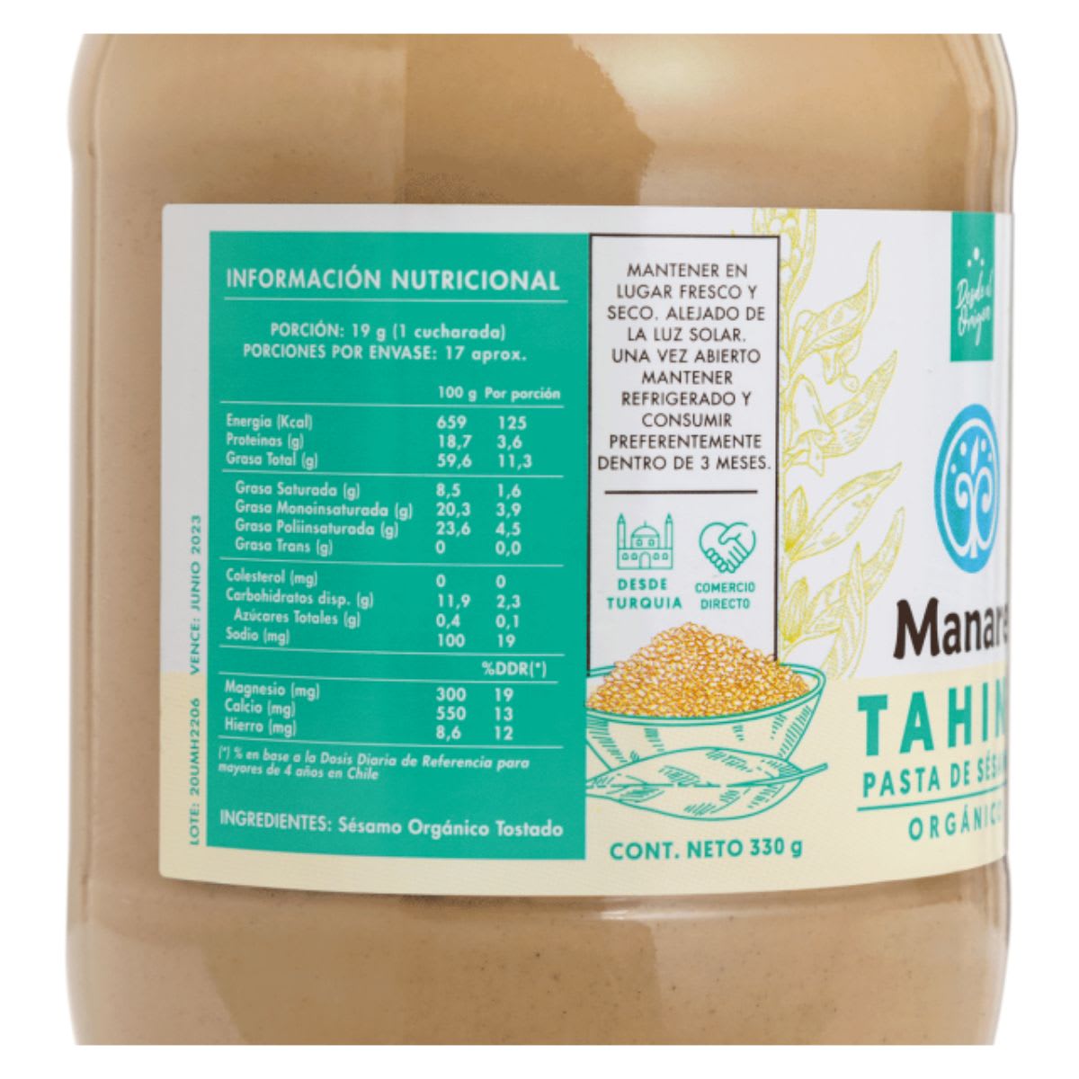 Manare Tahini Organico 330 g1