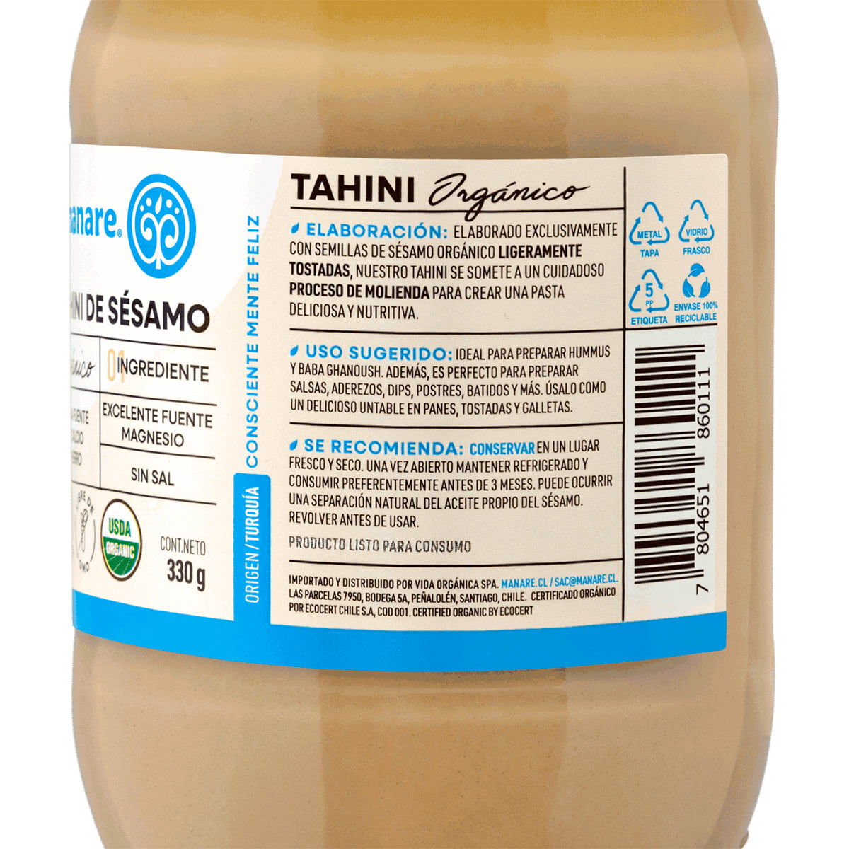 Manare Tahini Organico 330 g3