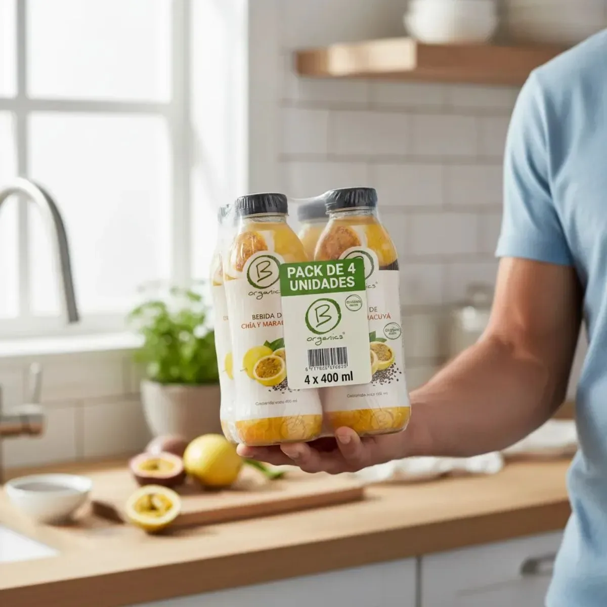 4-Pack Be Organics Bebida Chia y Maracuya 4 UN X 400 Ml3