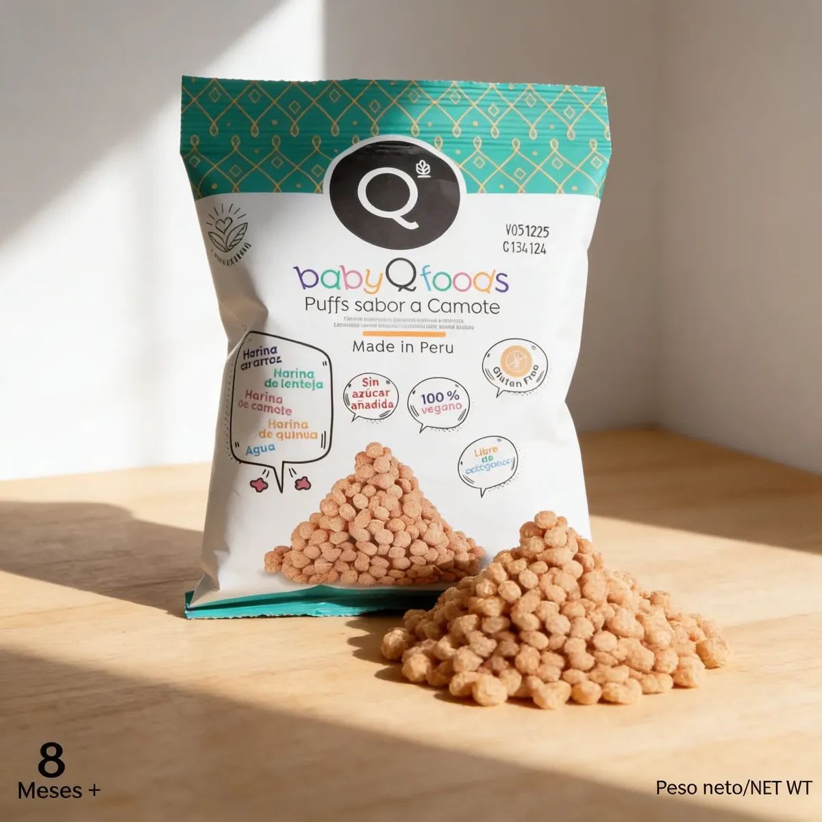 Baby Q Foods Puff Sabor Camote 25g3
