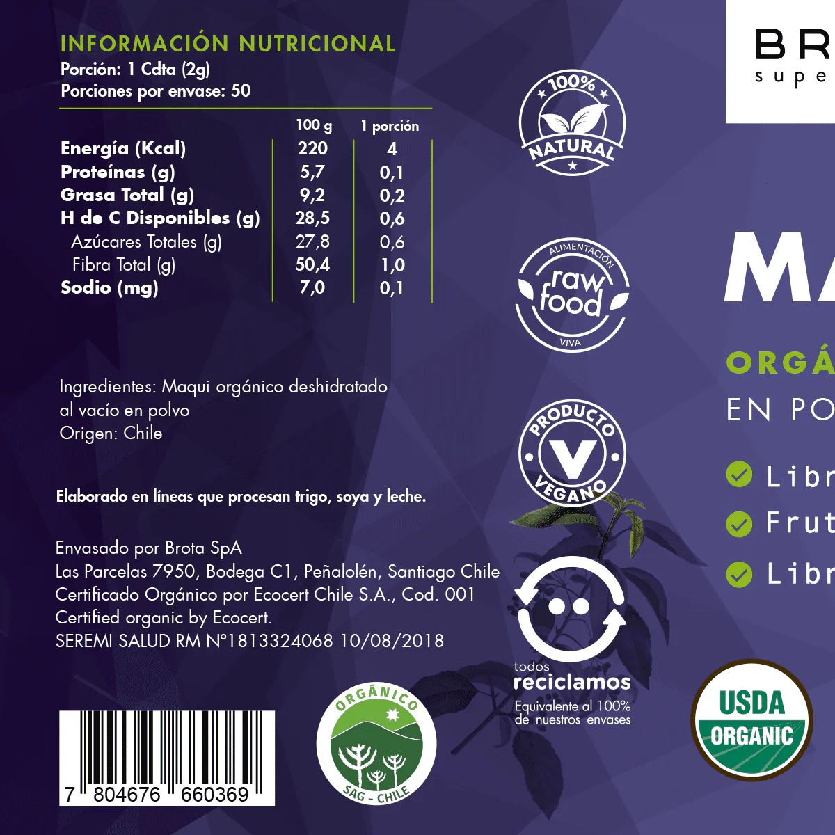 Brota Maqui Organico en Polvo3