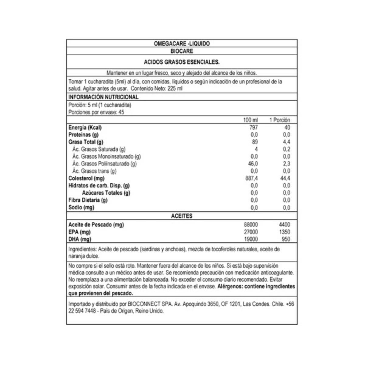 Biocare Omega-3 Omegacare Liquido3