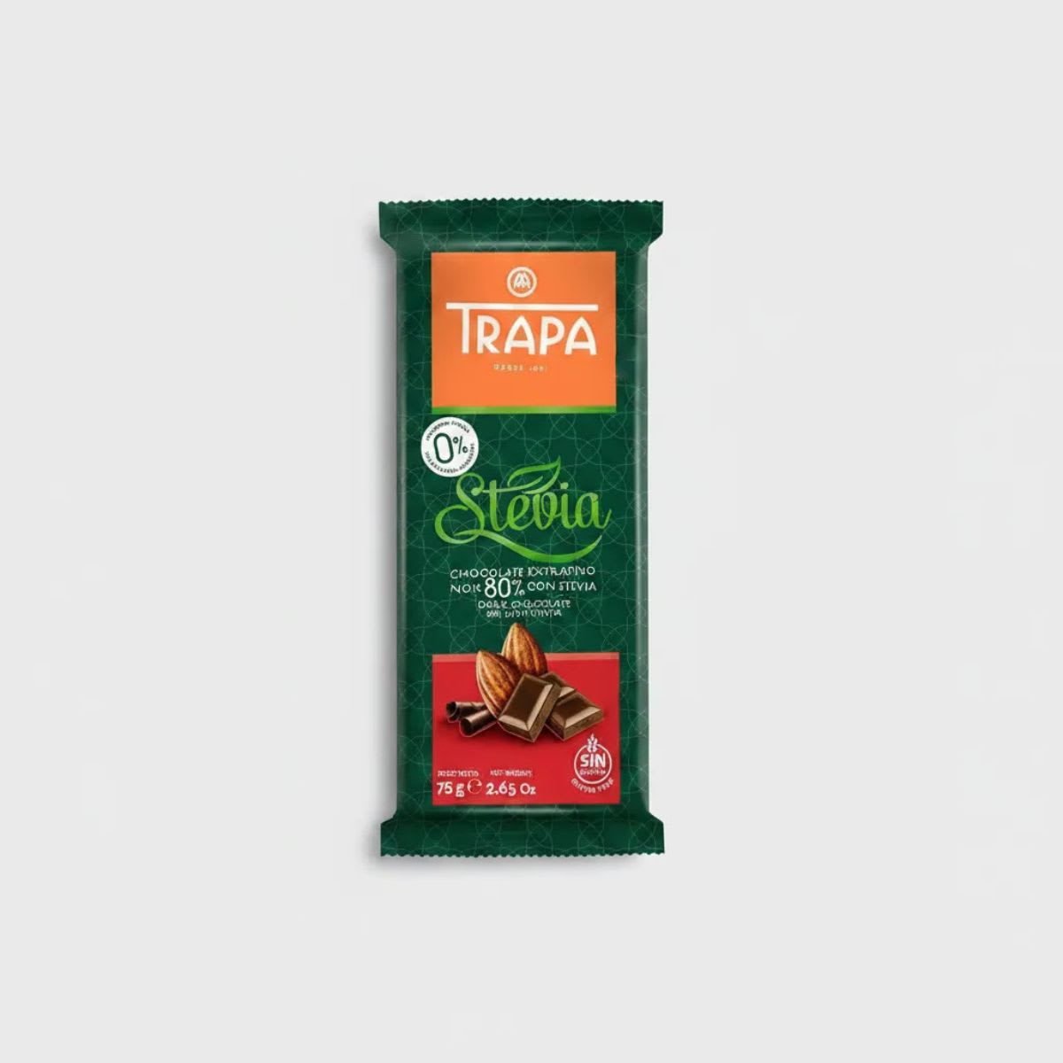Trapa Chocolate Negro 80% Cacao con Stevia Sin Azucar Sin Gluten3