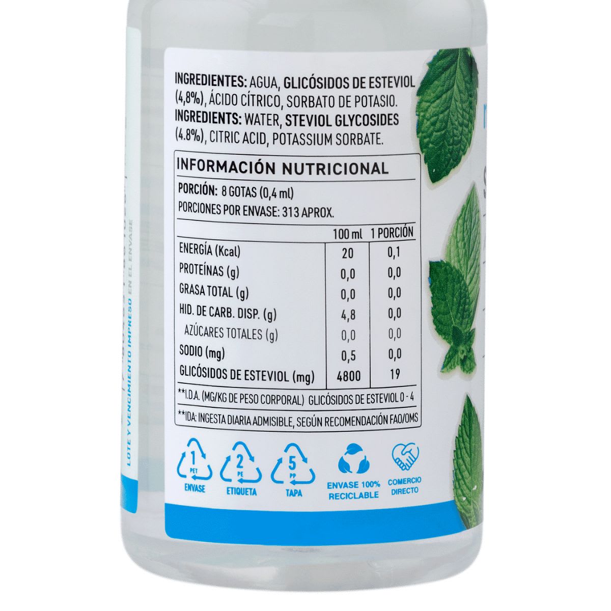Manare Stevia Liquida 125 mL3