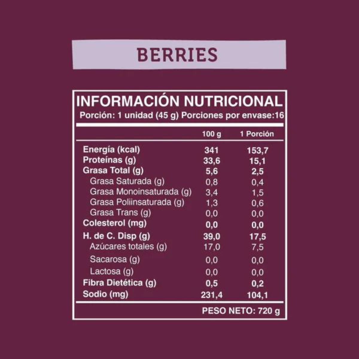 Caja Wild Protein Barras Berries 45 g X 16 UN3