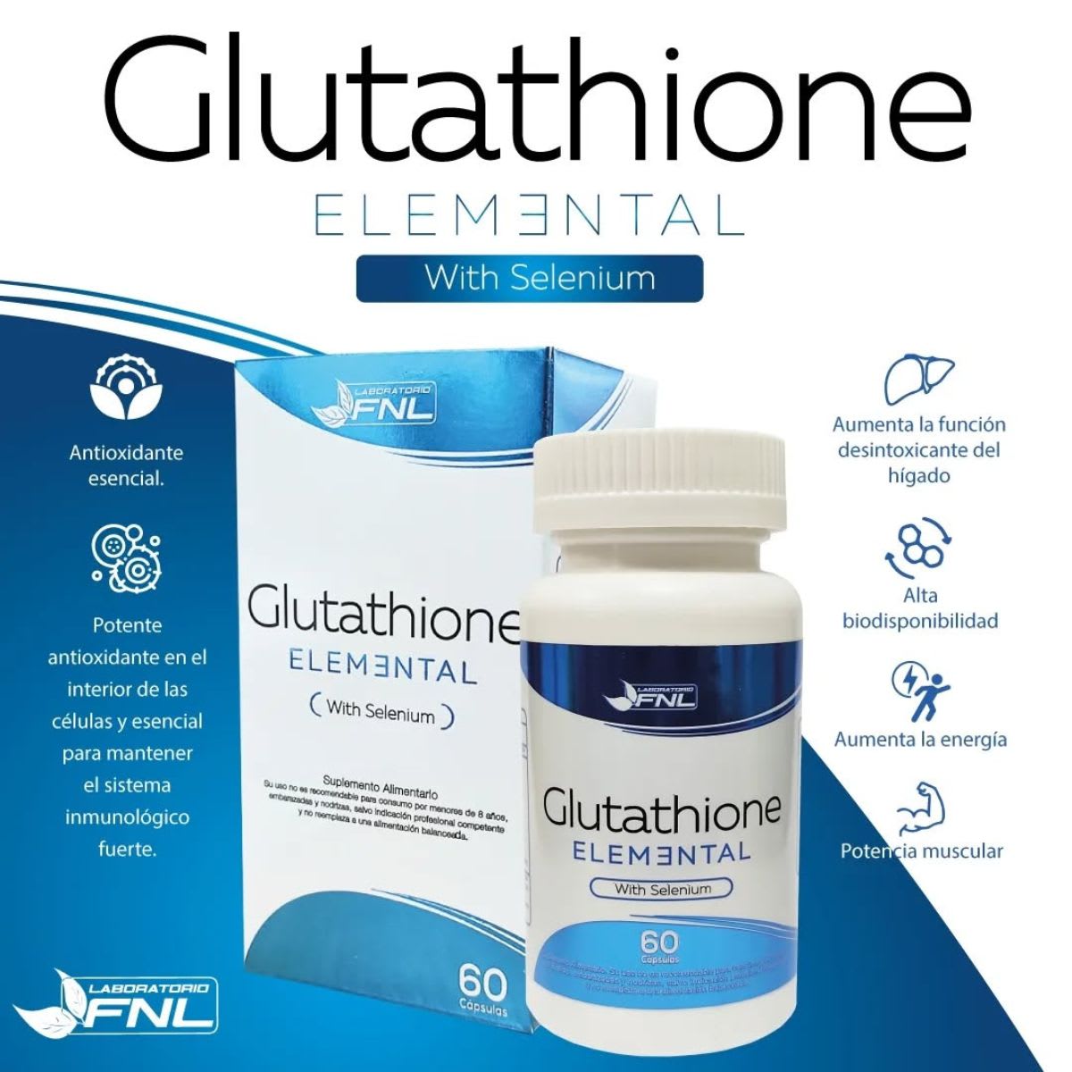 FNL Glutation Elemental con Selenio 60 capsulas3
