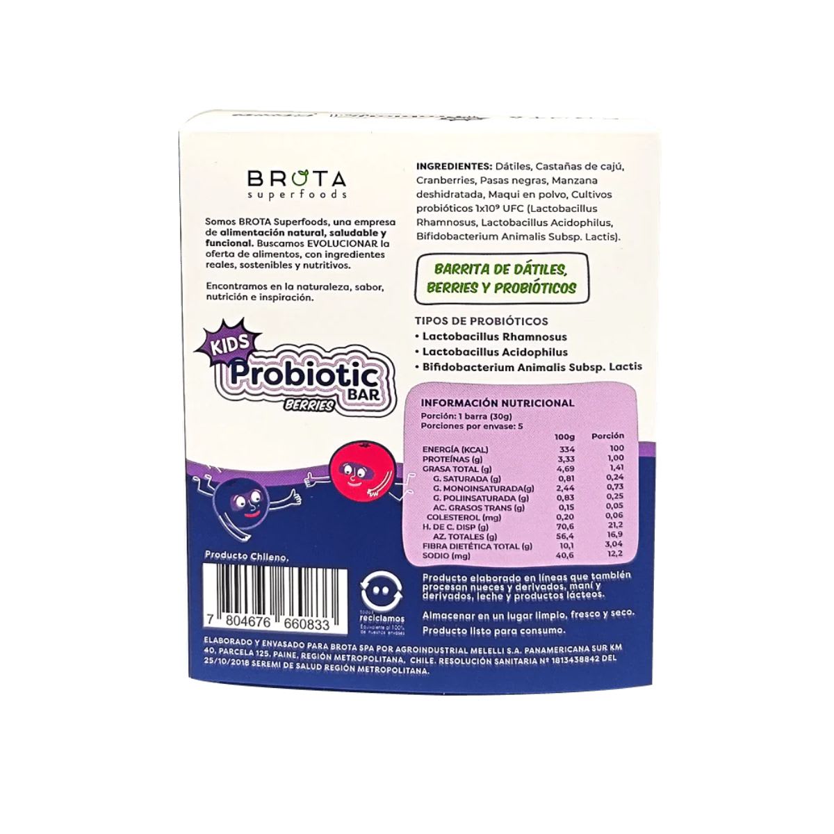 Brota Barritas con Probióticos Probiotic Kids Bar Berries3