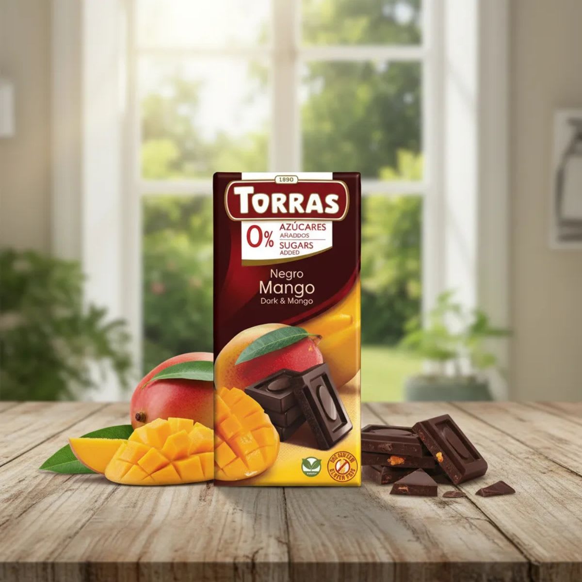 Torras Chocolate Negro con Mango 52% Cacao Sin Azúcar3
