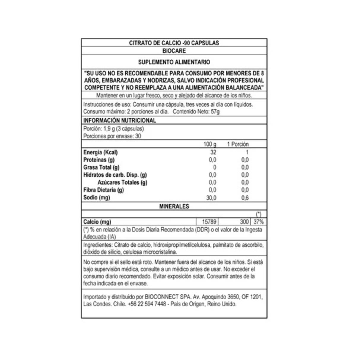 Biocare Citrato de calcio3