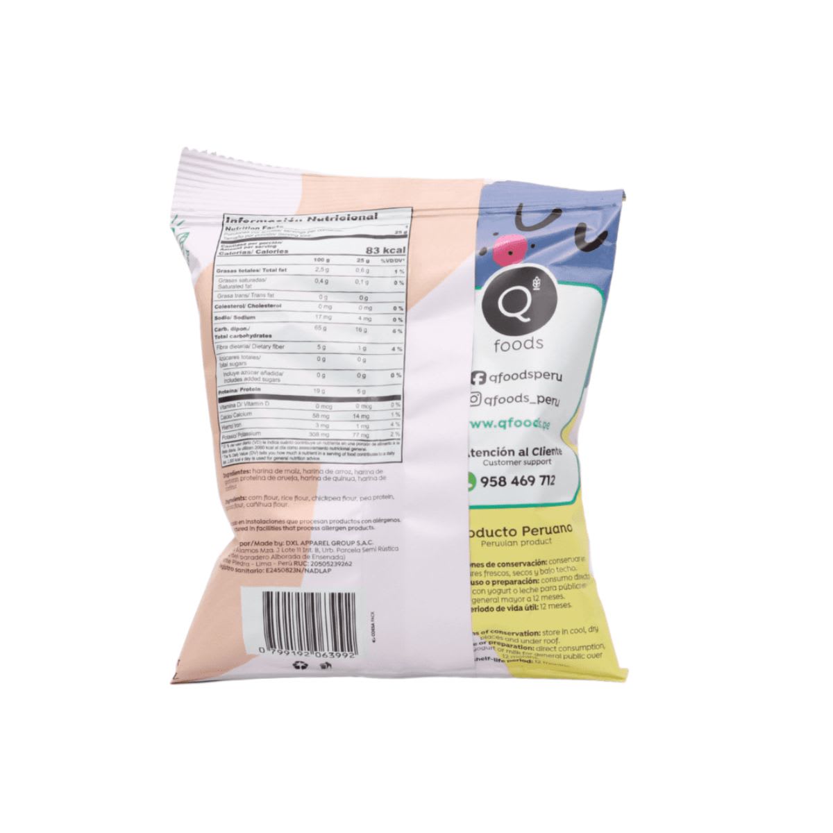 Baby Q Foods Crunchies Sabor Natural 25g3