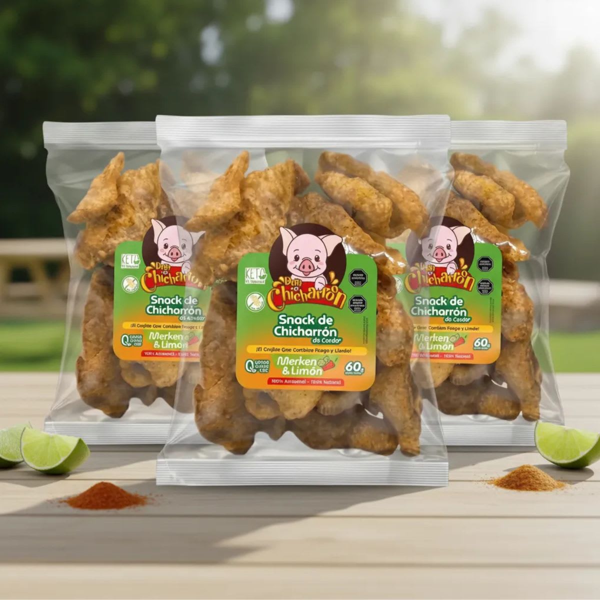 3-Pack Don Chicharroon Chicharron de Cerdo Limon & Merken4