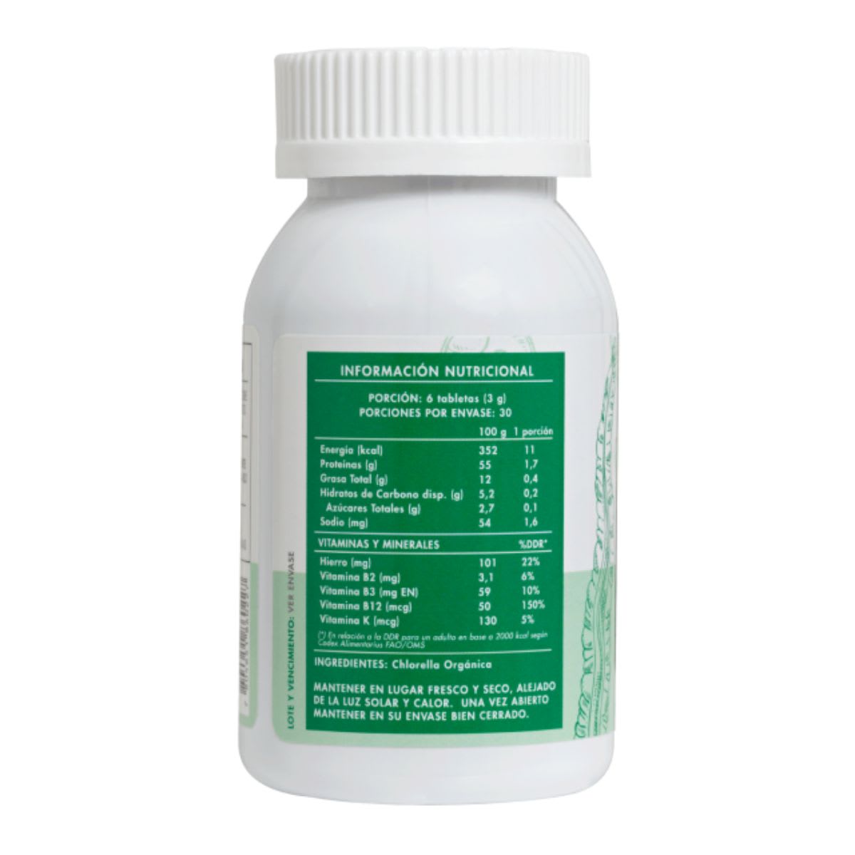 Manare Chlorella Organica 180 Tabs2