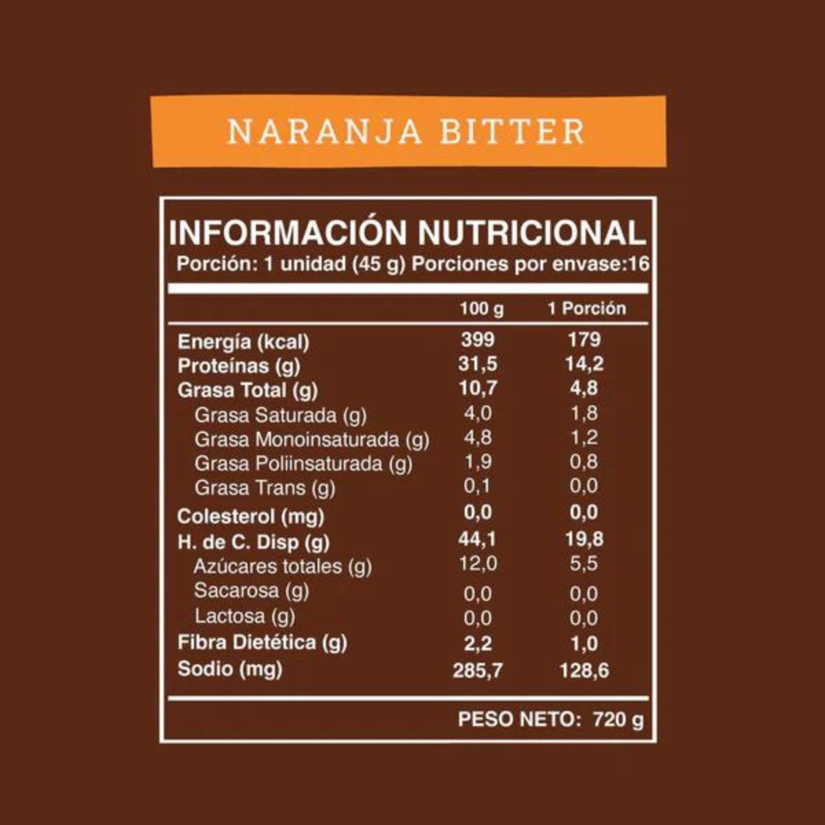 Caja Wild Protein Barra Vegana Chocolate Naranja 45 g X 16 UN4