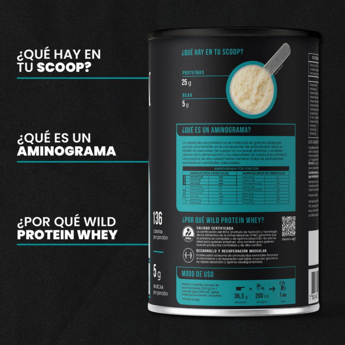 Wild Protein Whey Protein Sabor Cookies & Cream 25g Proteina4