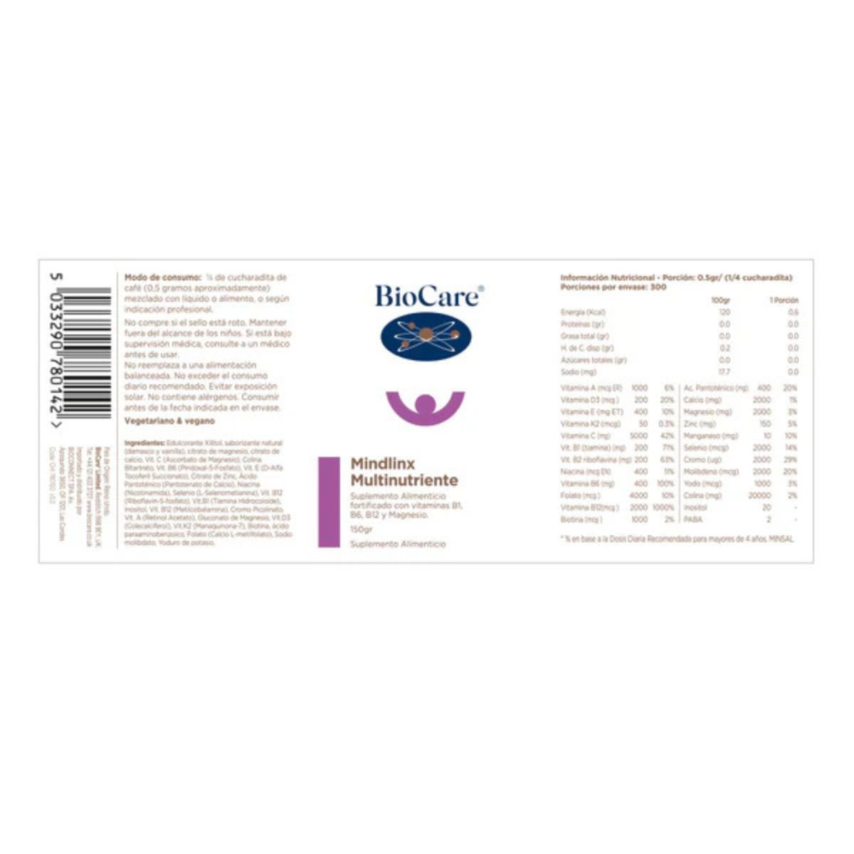 Biocare Mindlinx® Multinutriente en Polvo4