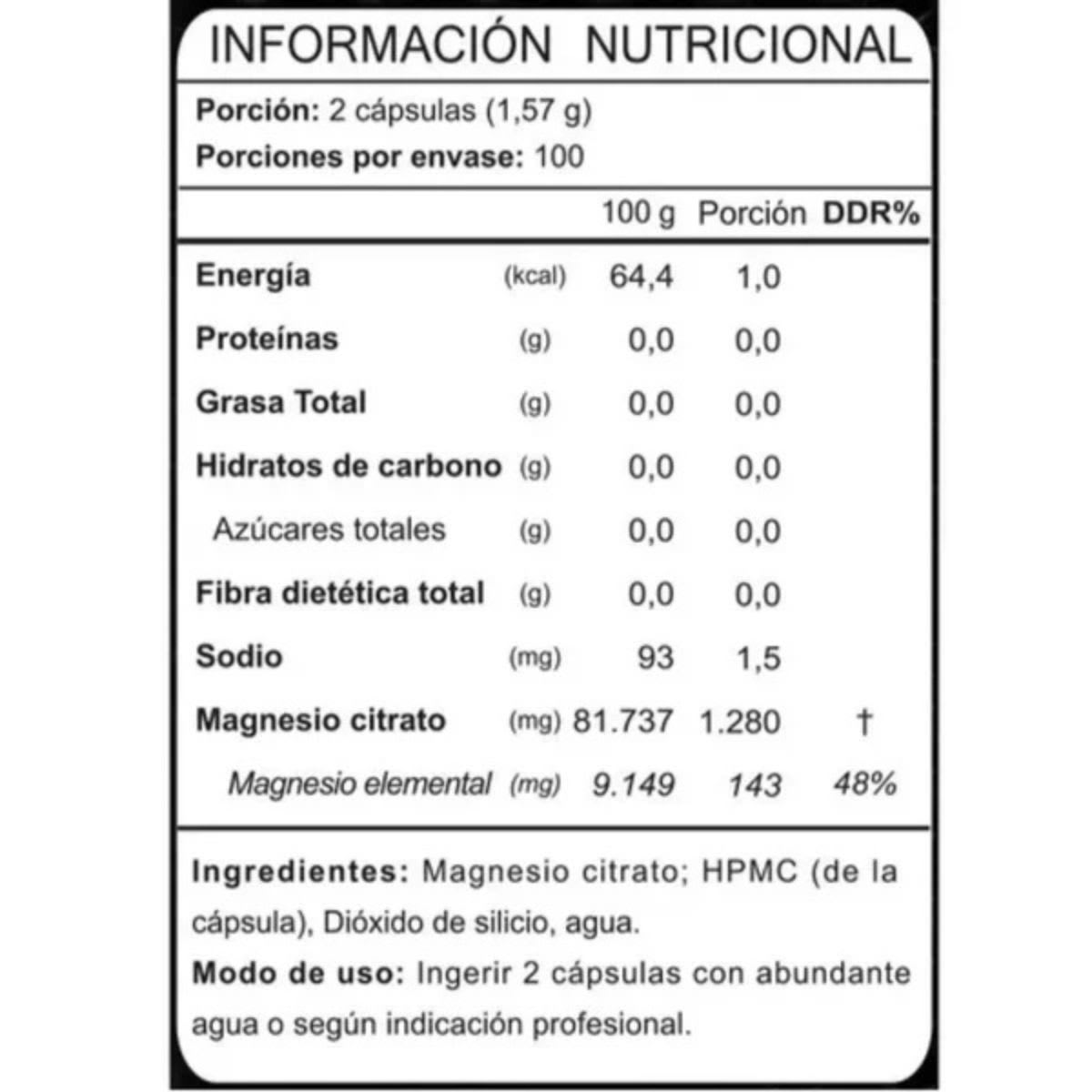 FNL Citrato de Magnesio 1280 mg 200 capsulas4