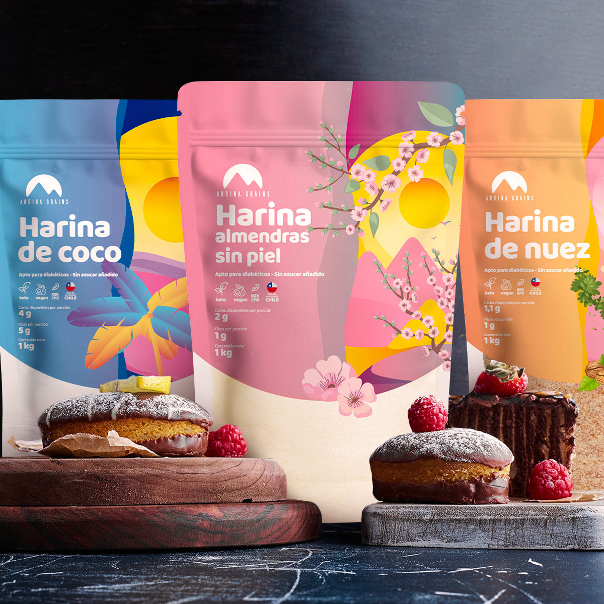 Pack Harina de Almendras Sin Piel + Harina de Coco + Harina de Nuez 3 Kg2