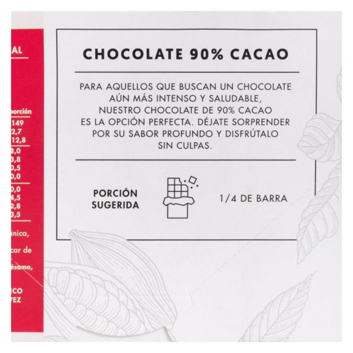 Manare Chocolate Organico 90% Cacao 100 g3