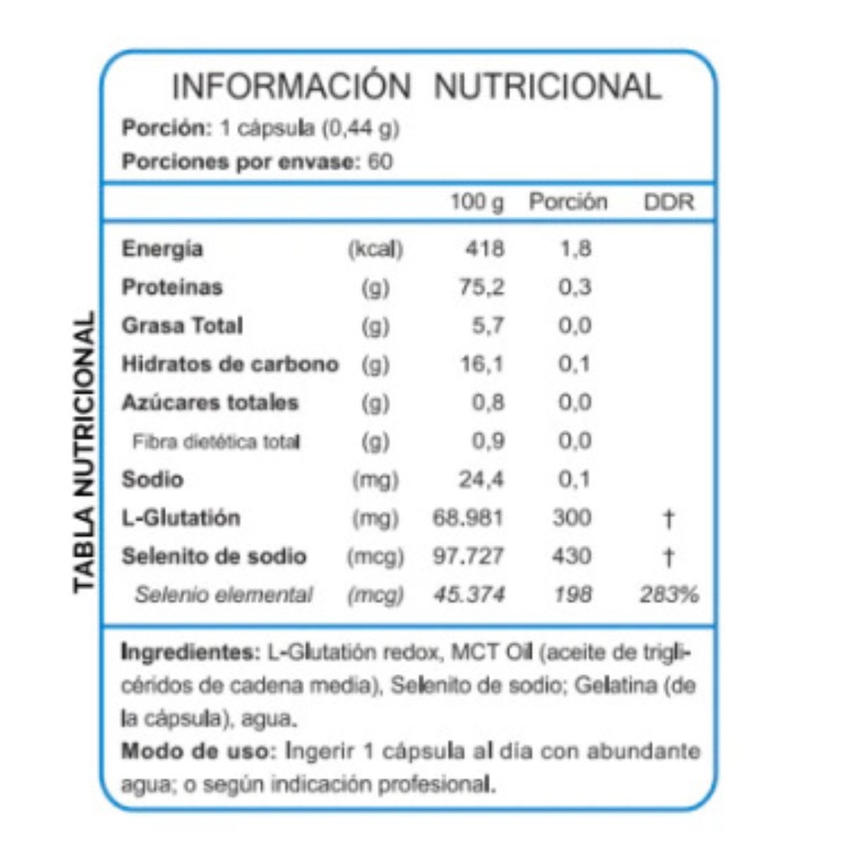 FNL Glutation Elemental con Selenio 60 capsulas4