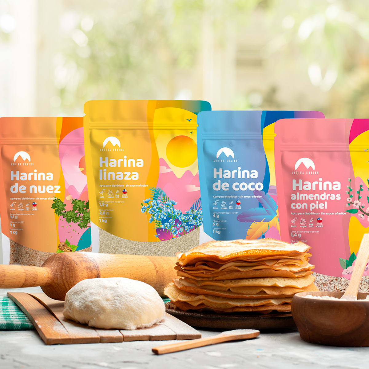 Pack Harina de Almendras con piel + Harina de Nuez + Harina de Coco + Harina de Linaza 4 KG6