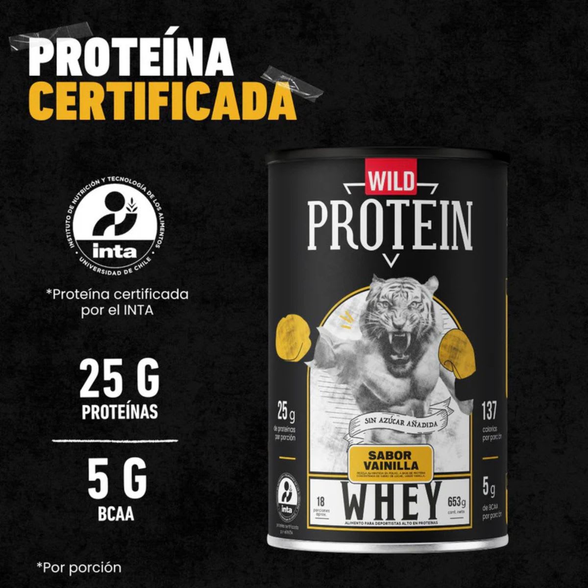 Wild Protein Whey Protein Sabor Vainilla 25g Proteina6