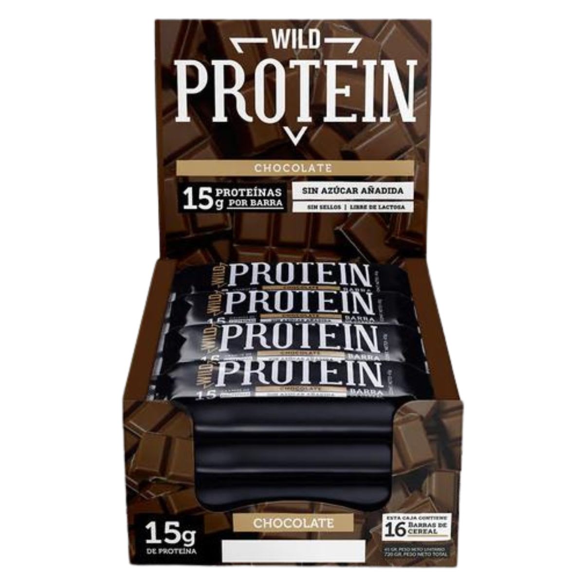 Caja Wild Protein Barra Chocolate 45 g X 16 UN1