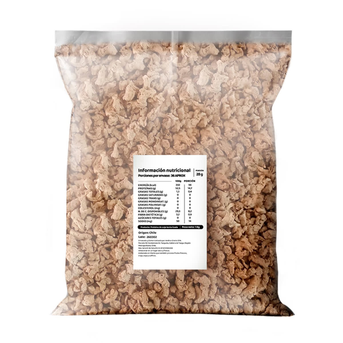 Carne Vegetal Carne De Soya Negra Grande 10 Kg Andina Grains1