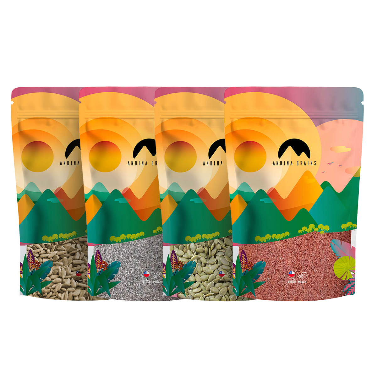 Semillas de Chia + Linaza + Zapallo + Maravilla 4 x 1 Kg5