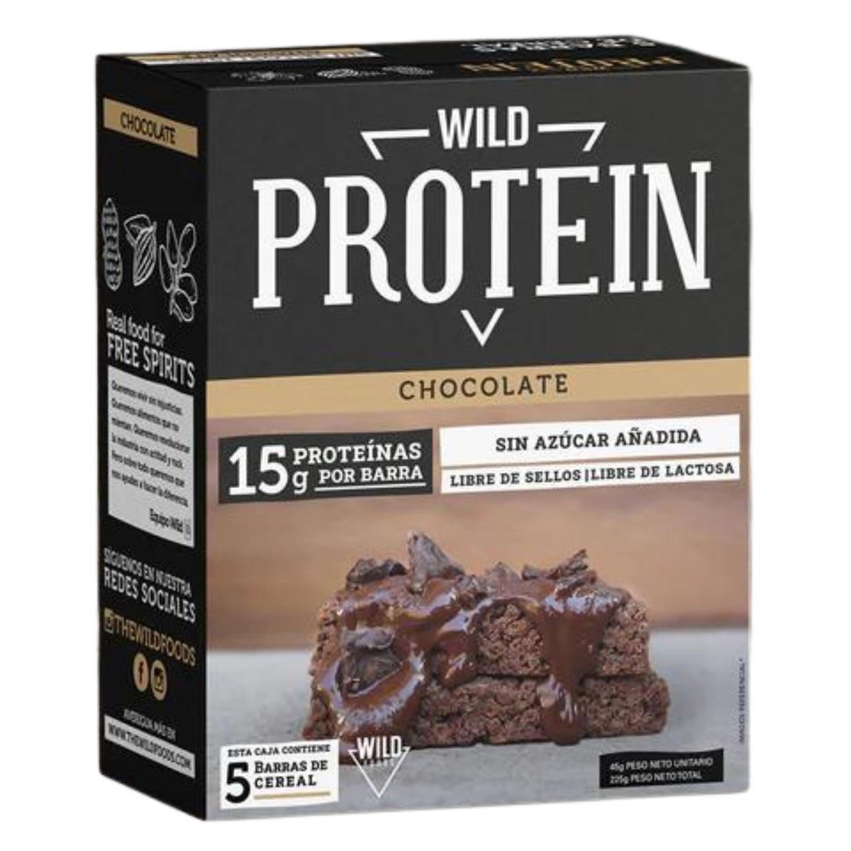 Caja Wild Protein Barra Chocolate 45 g X 5 UN1